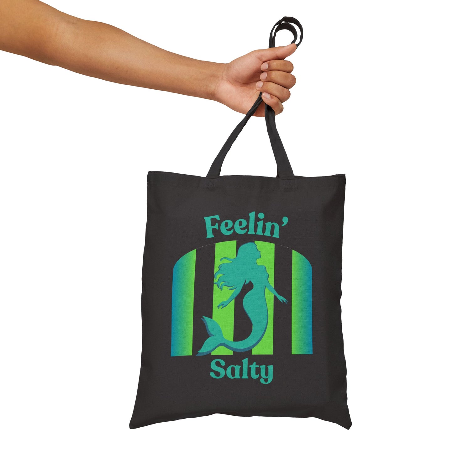 Feelin' Salty Mermaid Tote Bag — Beachy Canvas Shopping Tote