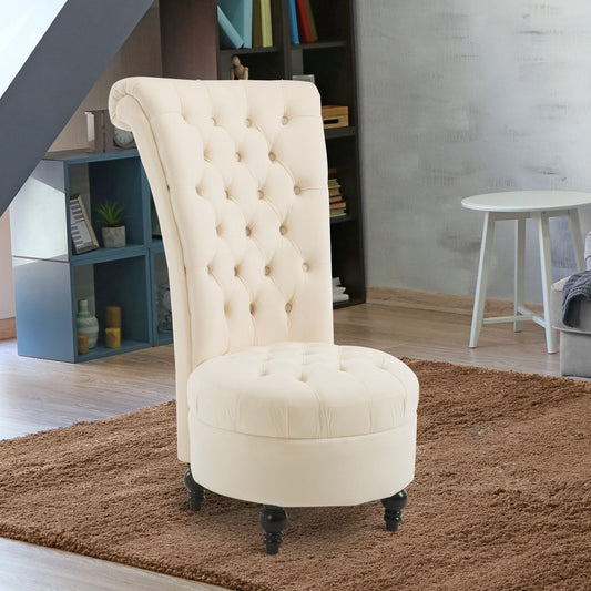 HOMCOM 45" Tufted High Back Velvet Accent Chair Living Room Soft