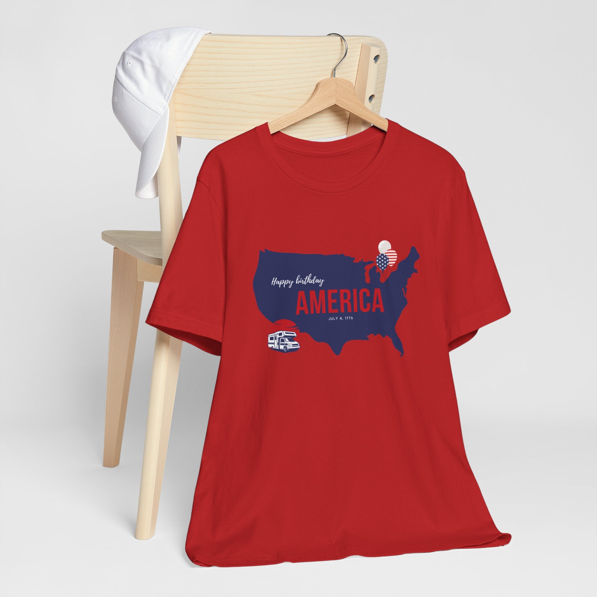 Happy Birthday America Tee, Unisex Jersey T-Shirt, 4th of July Shirt, Patriotic Tee, Americana Apparel, Independence Day Gift