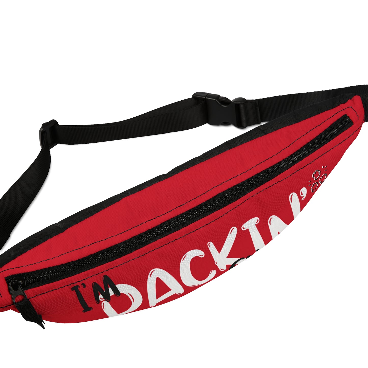 Fanny Pack — “I’m Packin’ Snacks” Red Travel Waist Bag
