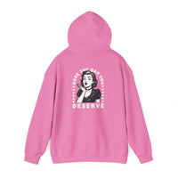 Have the Day you Deserve, Vintage Pin-Up Hoodie — Retro Woman Blowing Kiss Graphic Pullover