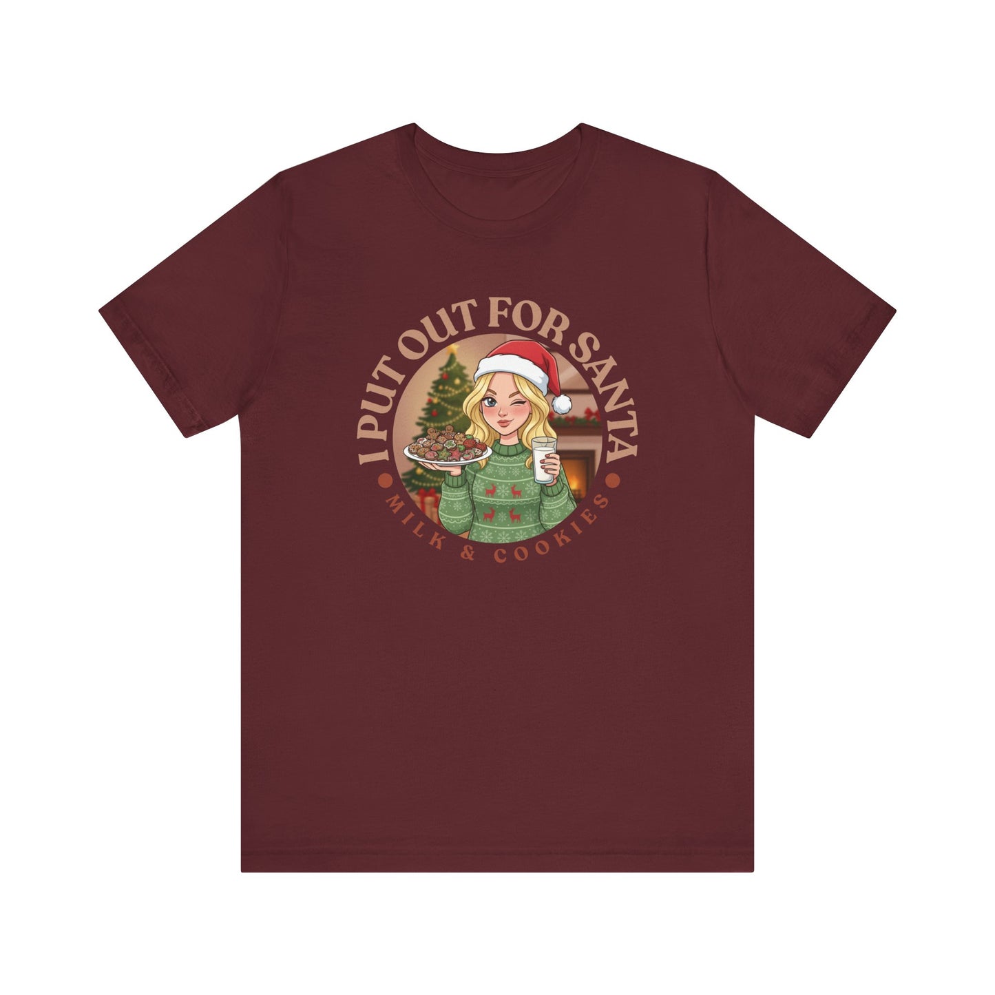 Festive Holiday Tee - "I Put Out for Santa" Christmas Shirt V2