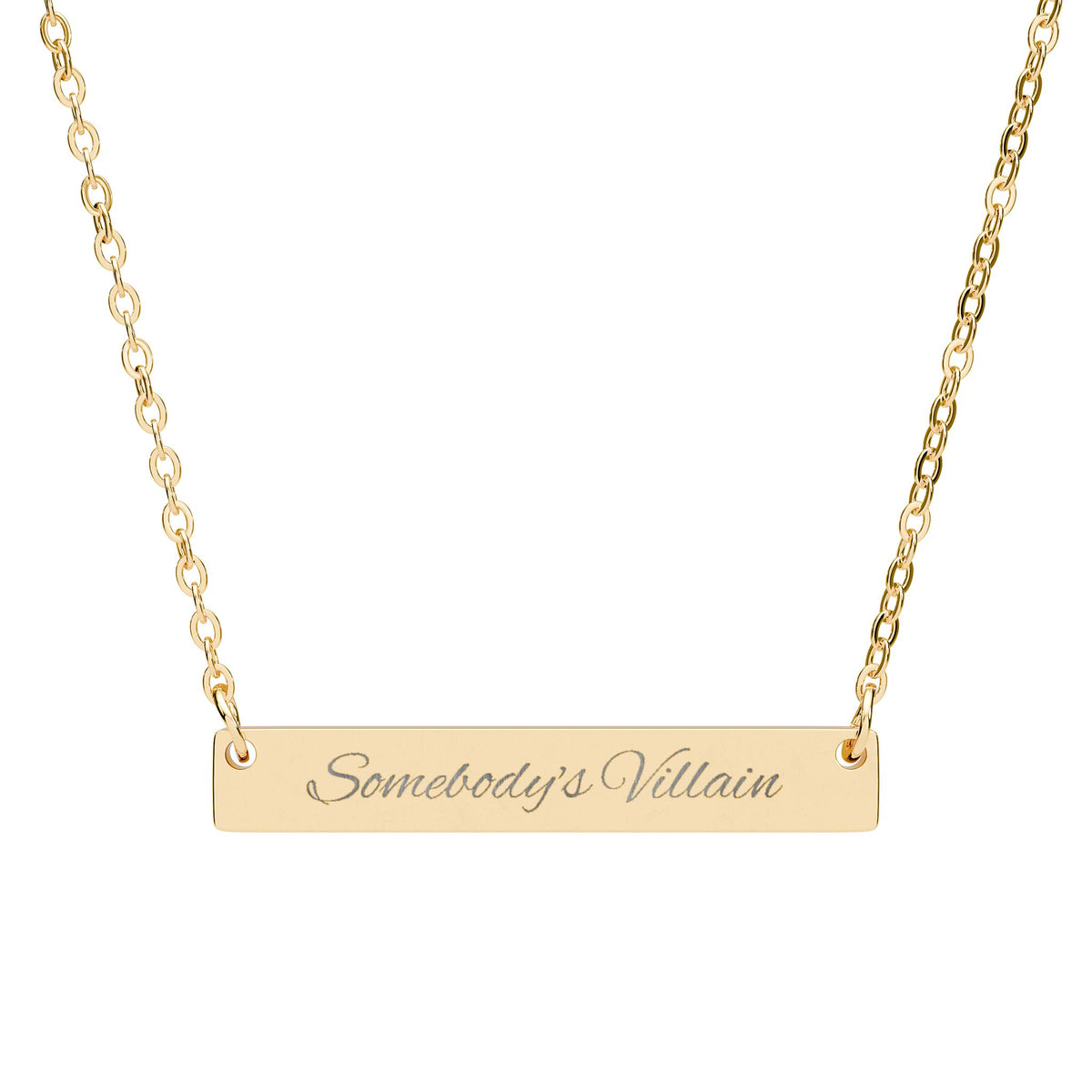 Somebody's Villain Pendant Bar Necklace