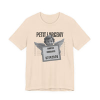 Petit Larceny Mugshot T-Shirt – 'Sampler Chocolates' Funny Arrest Graphic Tee