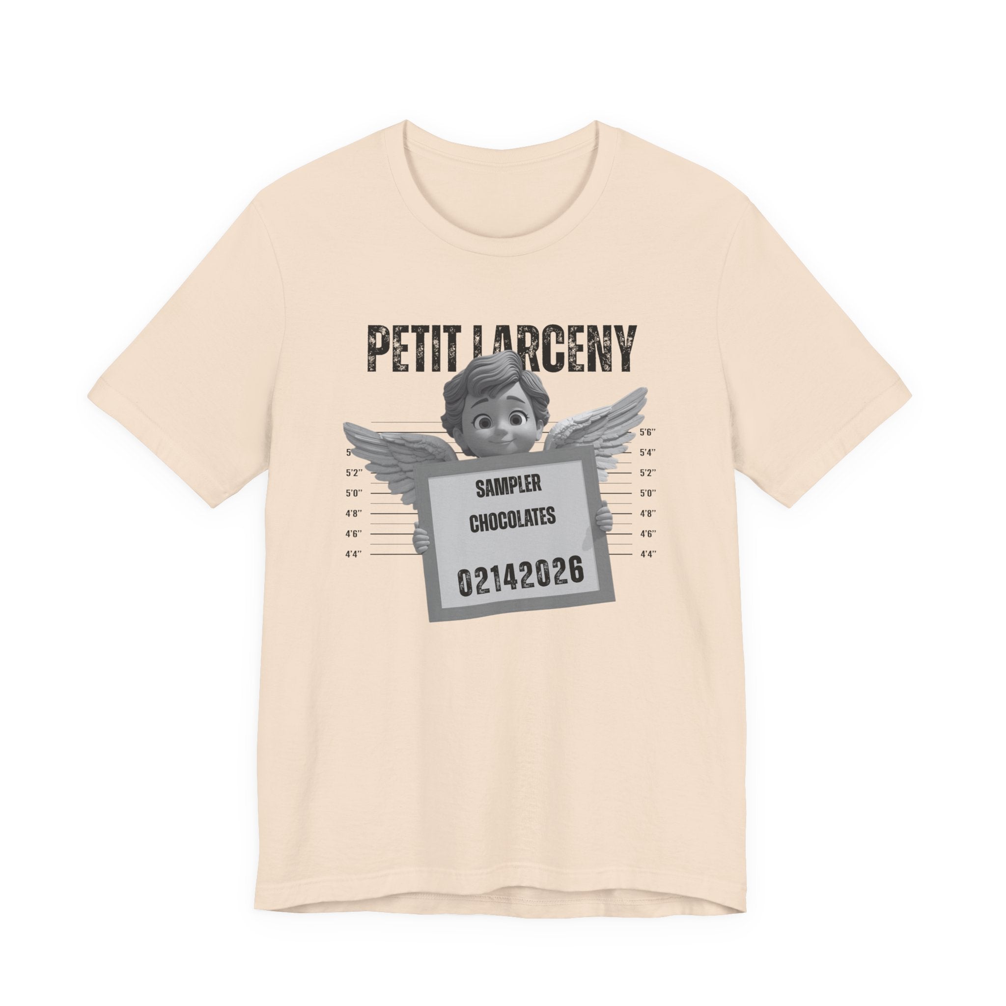 Petit Larceny Mugshot T-Shirt – 'Sampler Chocolates' Funny Arrest Graphic Tee