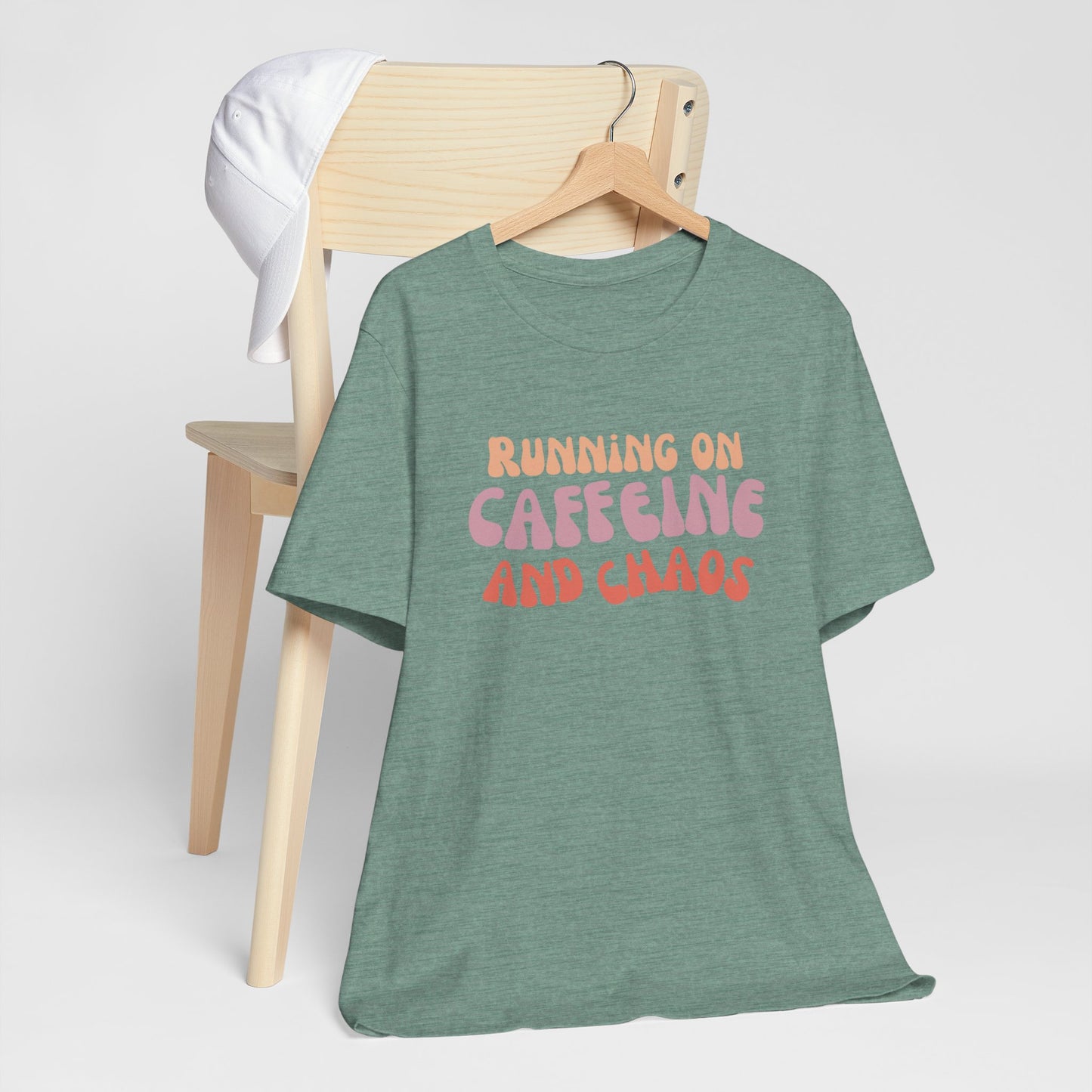 Funny Coffee Lovers Tee, Caffeine Chaos Shirt, Gift for Coffee Addict, Unisex Graphic Tee, Casual Wear, Birthday Present