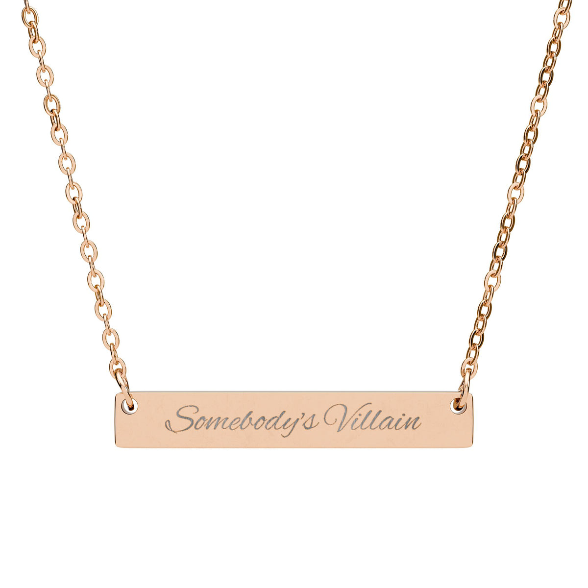 Somebody's Villain Pendant Bar Necklace