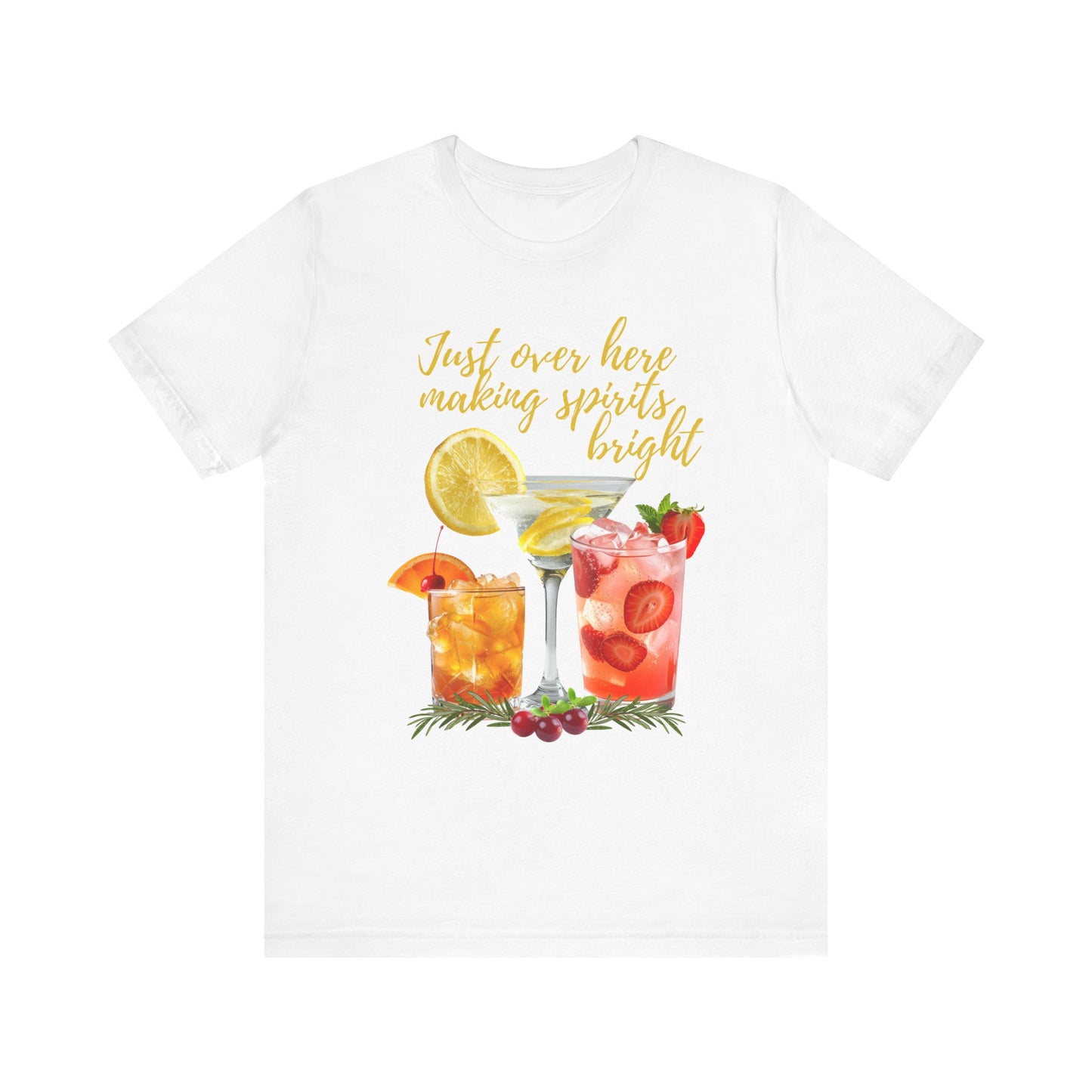 Making Spirits Bright Cocktail T-Shirt funny Christmas Shirt Women