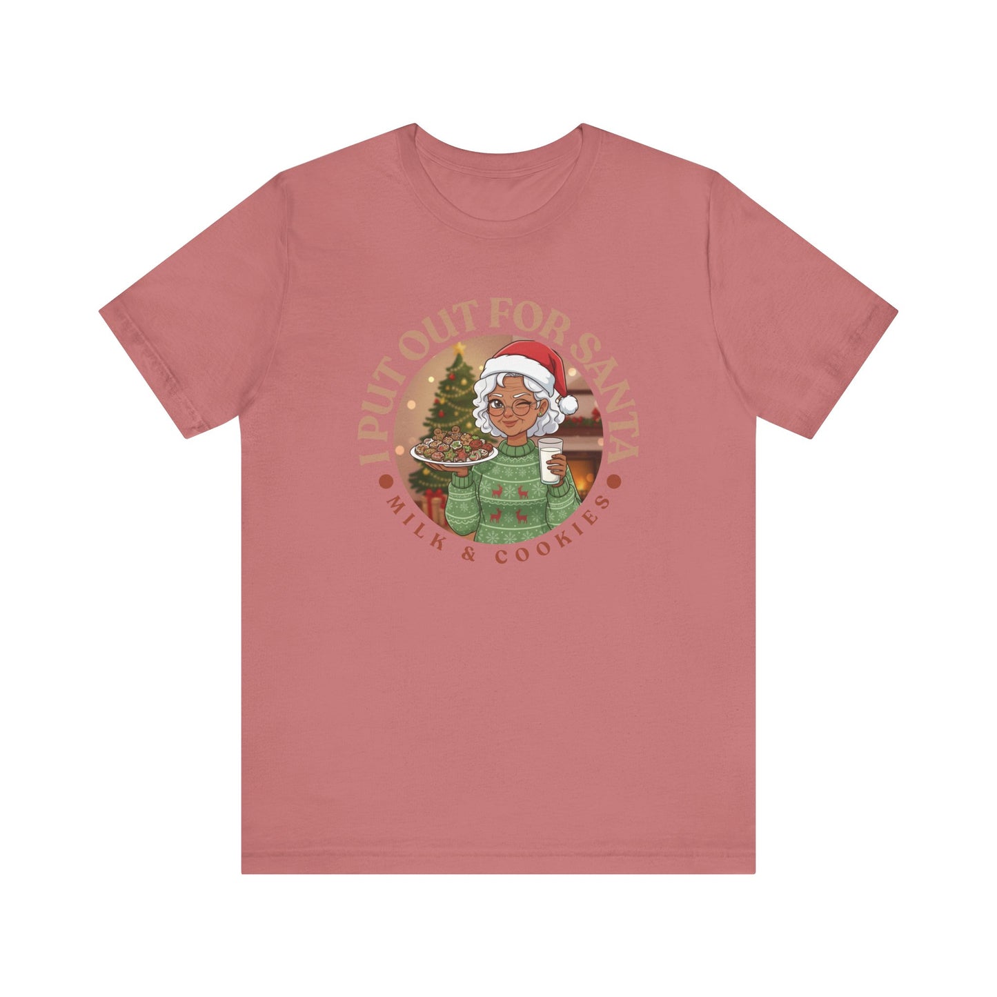 Christmas Humor Tee - 'I Put Out for Santa' Short Sleeve Unisex Shirt V4