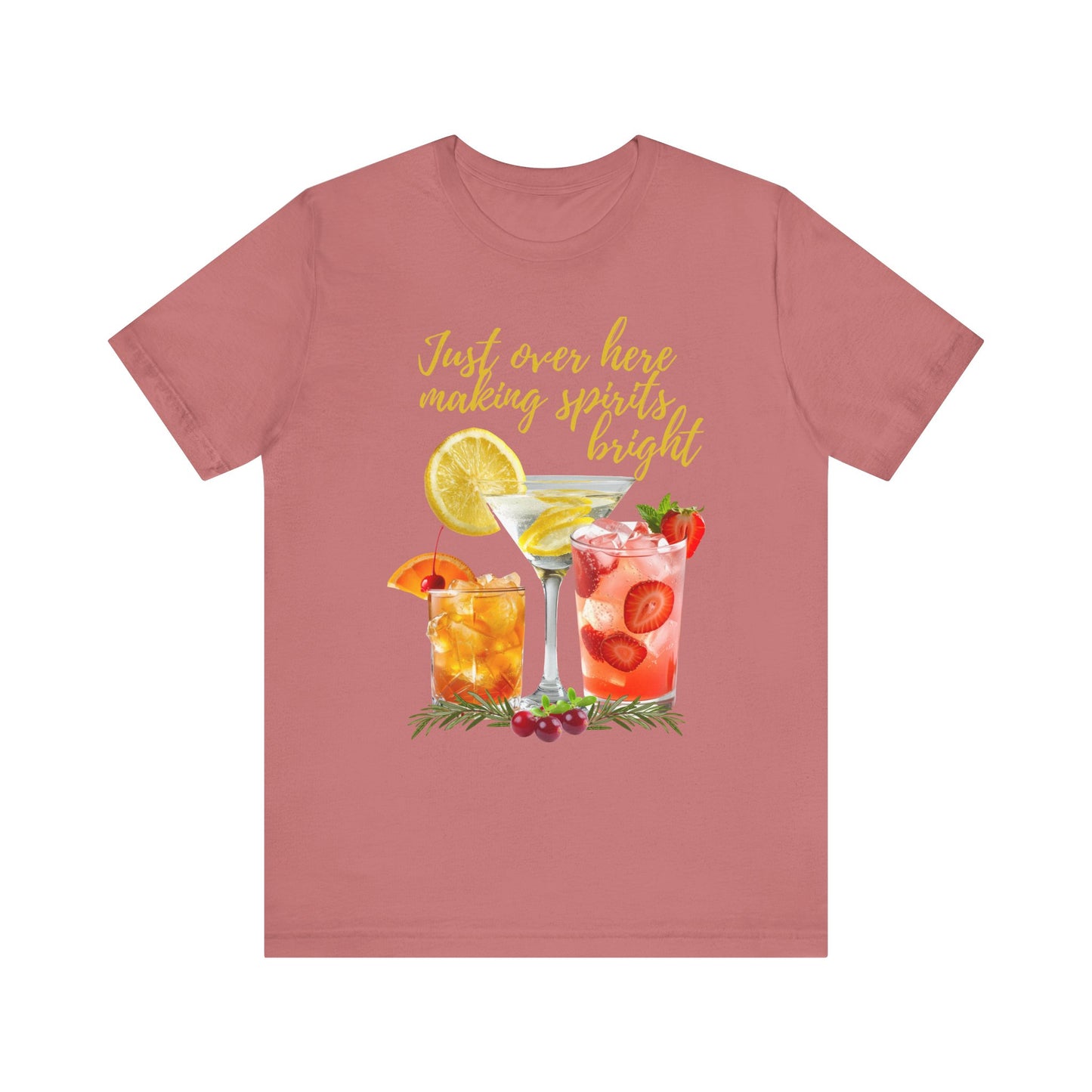 Making Spirits Bright Cocktail T-Shirt funny Christmas Shirt Women