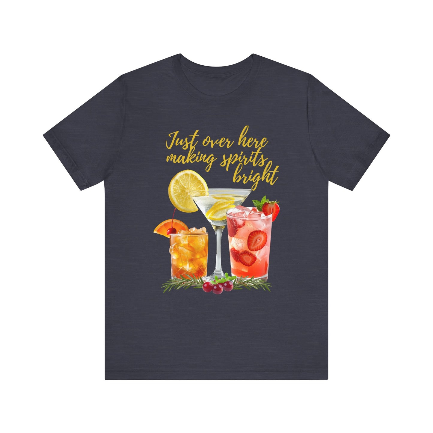 Making Spirits Bright Cocktail T-Shirt funny Christmas Shirt Women