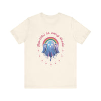 Bootiful in Every Color - Vibrant Rainbow Ghost Tee - Fun Casual T-shirt, Ghost Lovers Apparel, LGBTQ+ Pride Shirt, Halloween Costume Top, Colorful Graphic Tee
