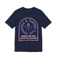 Torch Club T‑Shirt — "Pitchforks & Torches Club: Bring the Fire, Expose the Monsters"