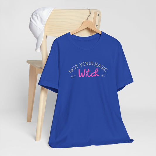 Not Your Basic Witch Tee, Funny Witch Shirt, Unisex Halloween T-Shirt, Gift for Witchy Friends, Spooky Season Apparel, Casual Everyday Wear
