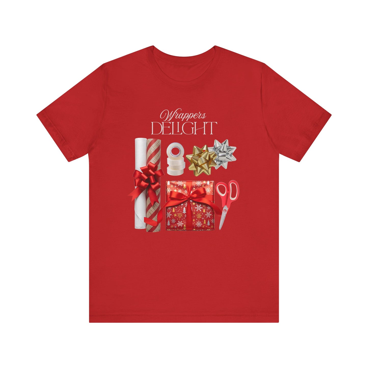Wrappers Delight, Festive Gift Wrap Tee, Holiday Gift Shirt, Christmas Apparel, Holiday T-Shirt, Seasonal Celebration Wear, Merry Christmas Tee