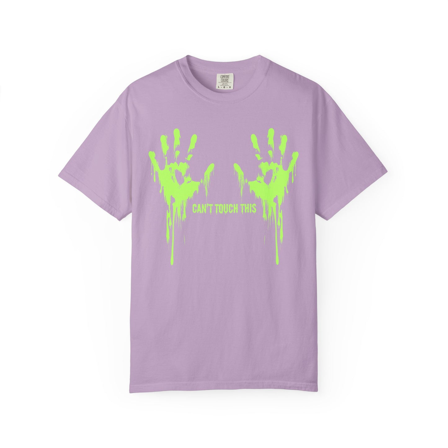 Can't Touch This Tee, Neon Handprint Unisex T-shirt, Halloween Tee, Unique Gift, Graphic Tee for Parties, Casual Wear, Trendy Streetwear