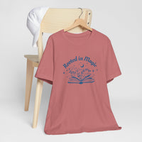 Rooted in Magic Short Sleeve Tee, Ideal for Book Lovers, Spell Binders, and Magic Minds Alike