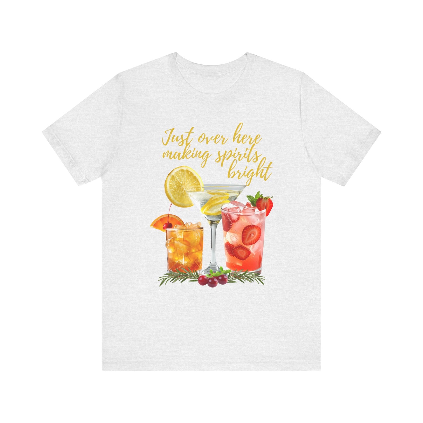 Making Spirits Bright Cocktail T-Shirt funny Christmas Shirt Women