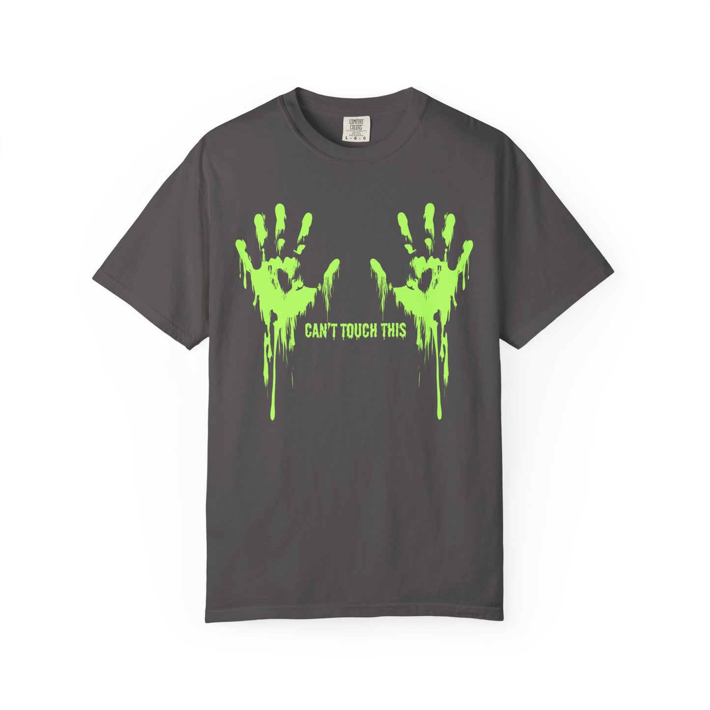 Can't Touch This Tee, Neon Handprint Unisex T-shirt, Halloween Tee, Unique Gift, Graphic Tee for Parties, Casual Wear, Trendy Streetwear