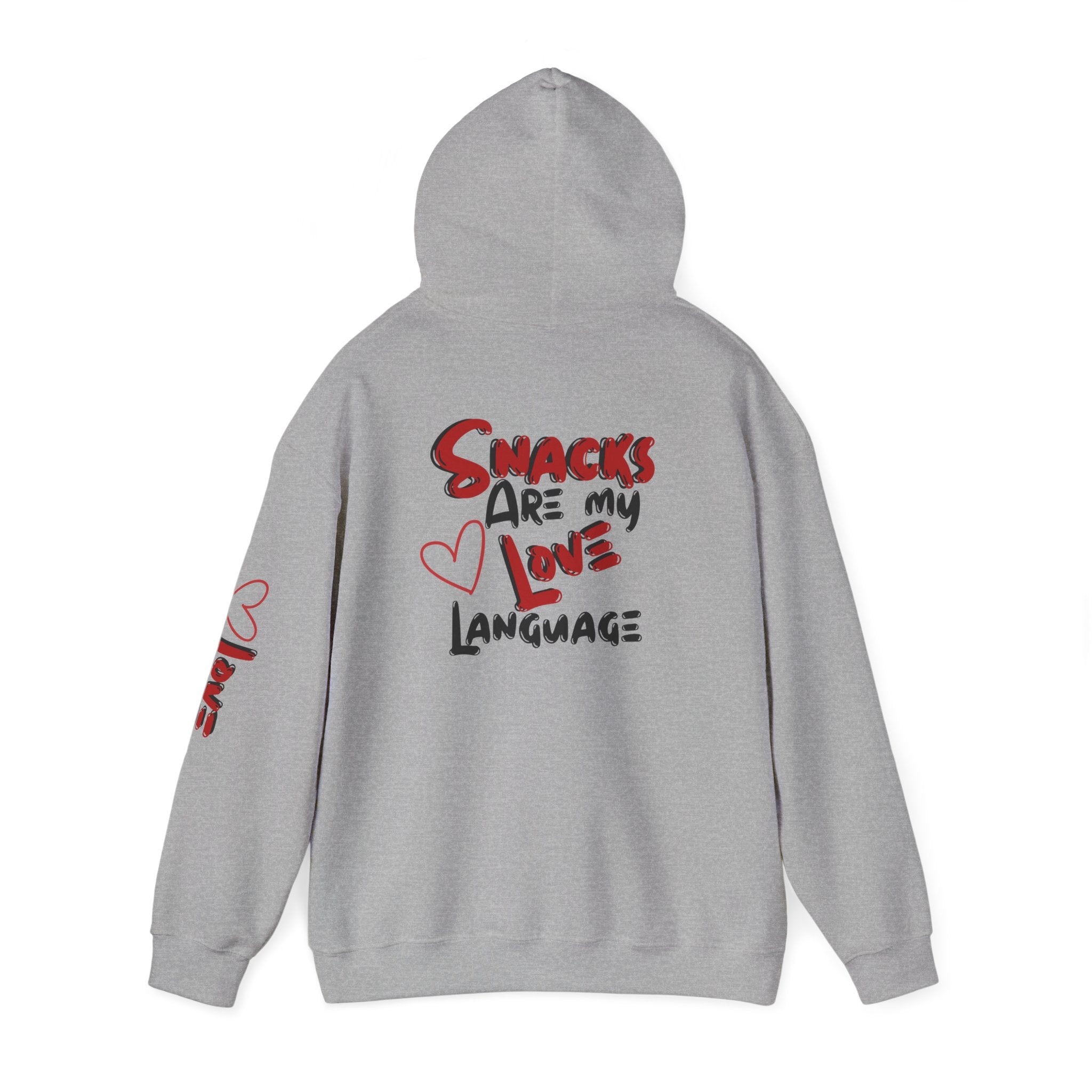 Snacks Are My Love Language Hoodie — Cute Valentine’s Graphic Pullover