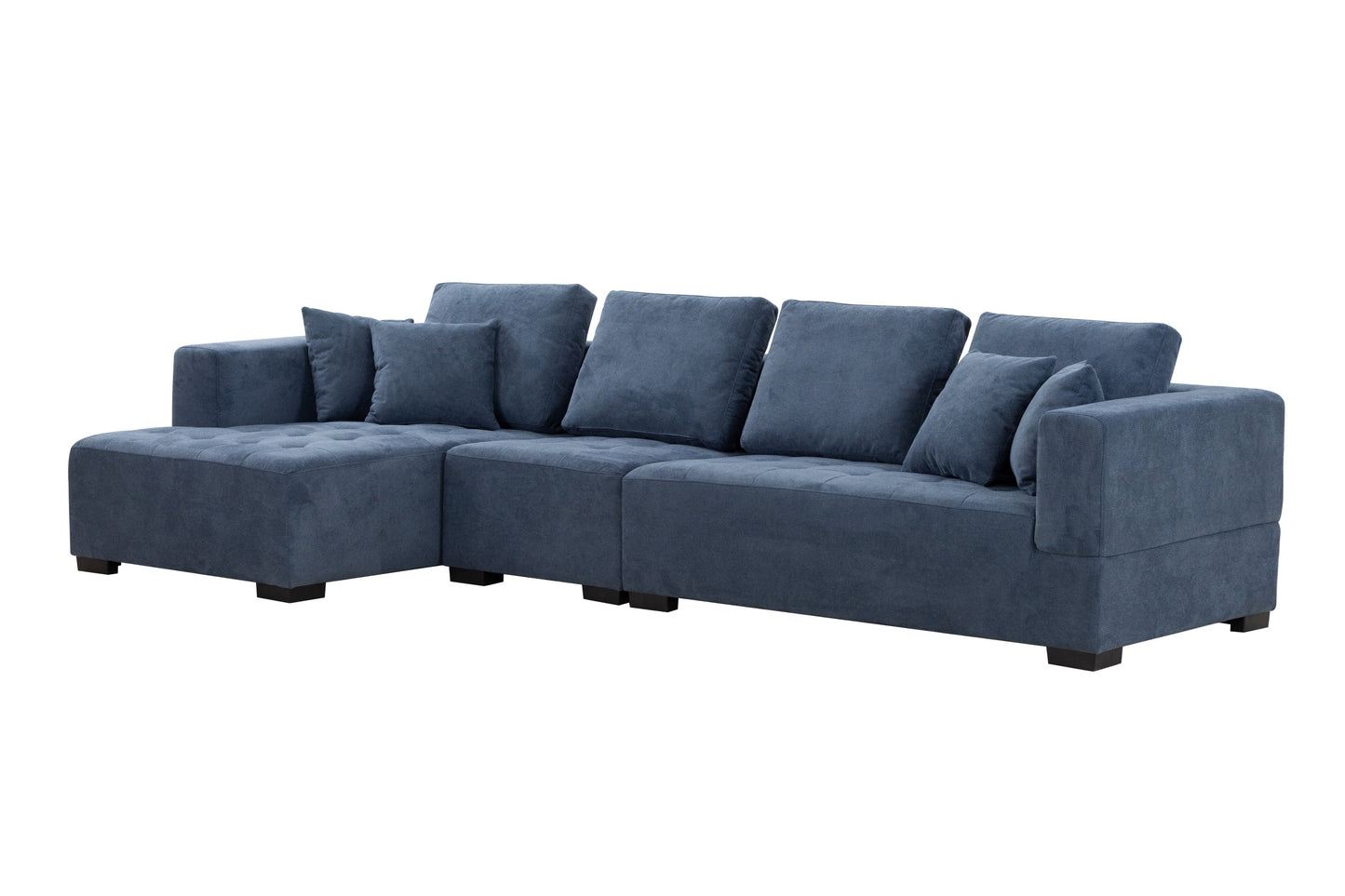 134'' Mid Century Modern Sofa with Left Chaise for Living Room Sofa,