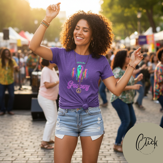 Groovy Ghosts Women's Softstyle Tee - Fun Casual Top, Vibrant Graphic Tee, Festival Shirt, Gift for Friends, Summer Vibes
