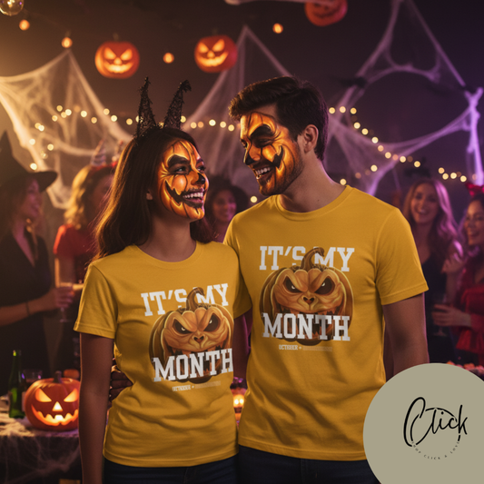 Scary Halloween Pumpkin T-Shirt - Scary October Tee, Spooky Season Apparel, Fall Fashion, Unisex Short Sleeve, Halloween Costume
