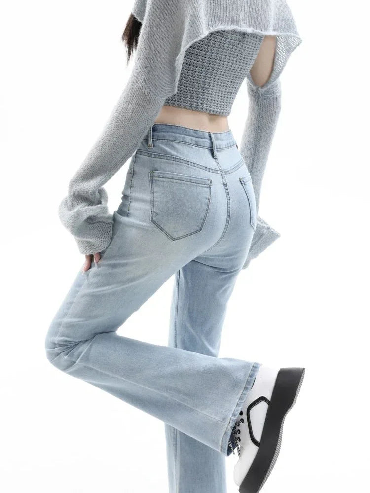 S-5XL Flare Jeans Women Hotsweet All-match Anti-wrinkle High Waist
