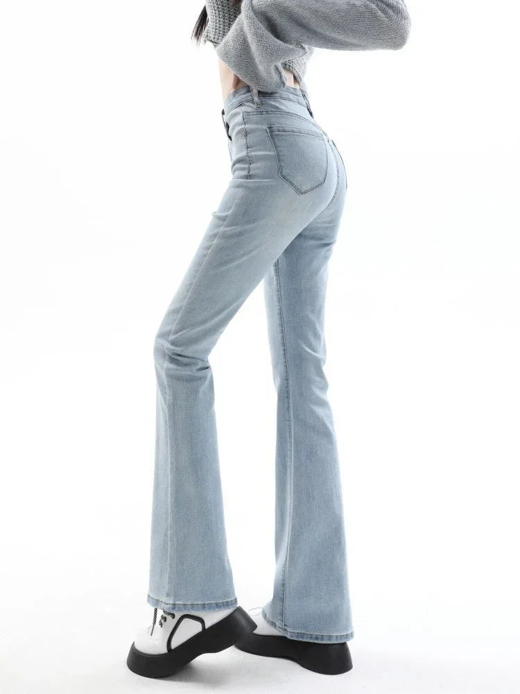 S-5XL Flare Jeans Women Hotsweet All-match Anti-wrinkle High Waist