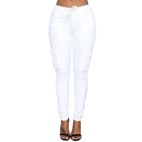 Mather 2023 Spring Lace Up Waist Casual Women Pants Solid Pencil Pants