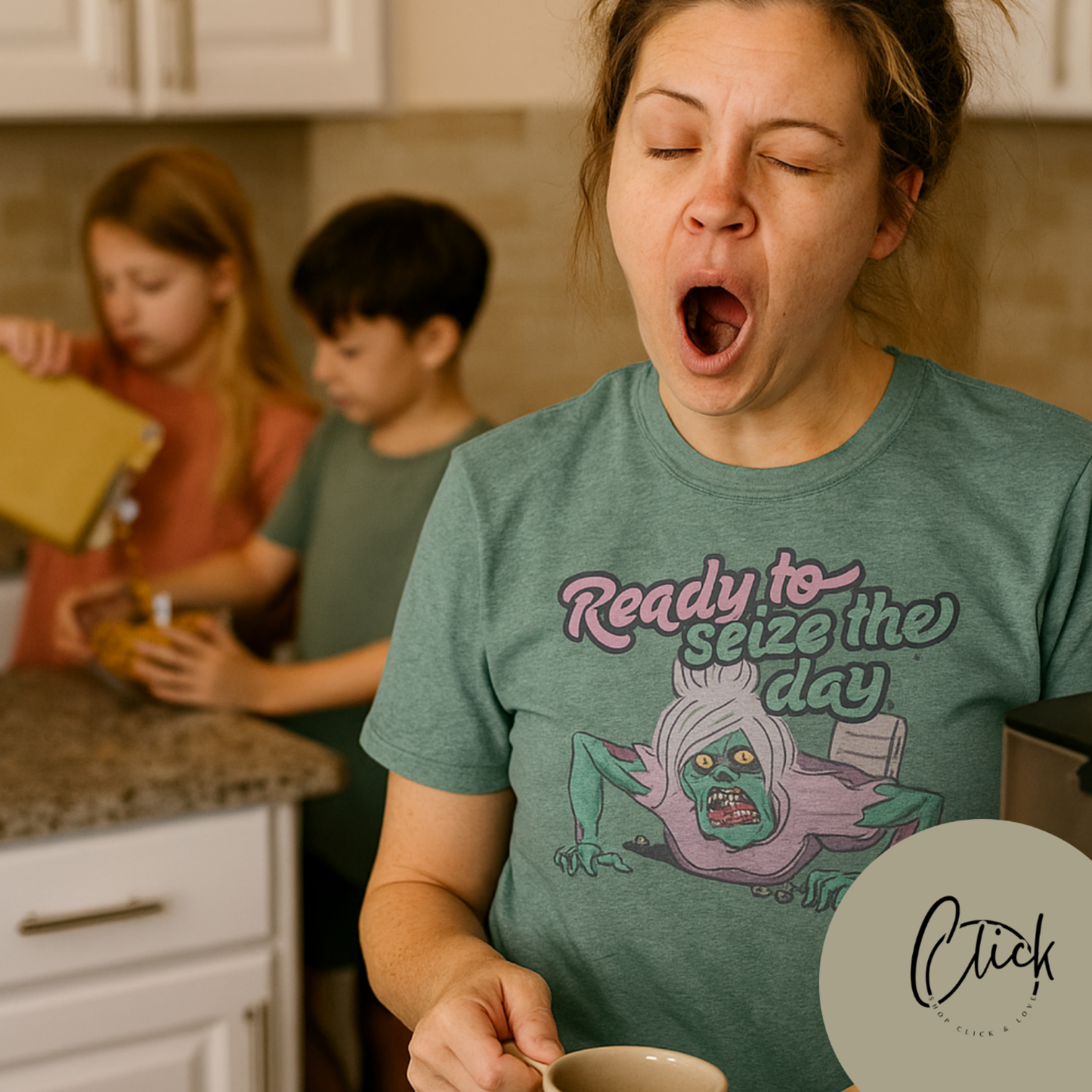 Zombie-Themed Graphic Tee, Ready to Seize the Day T-Shirt, Unisex Horror Costume, Halloween Apparel, Funny Zombie tee