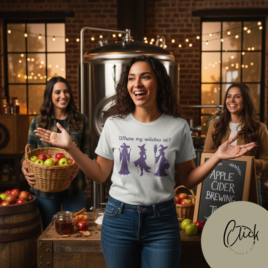 Where My Witches At? Witch Tee Shirt, Halloween Apparel, Casual Tee, Gift for Witches, Halloween Party T-Shirt