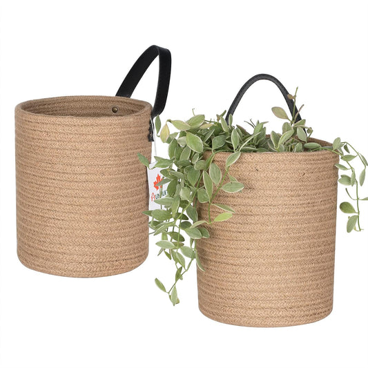 Wall Hanging Storage Baskets Jute Set of 2