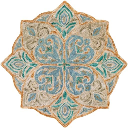 New Modern Collection Round Shape and Multicolor Wool Area Rug with