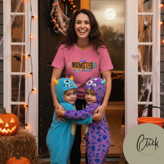 Momster Squad Tee - Fun Unisex Jersey Short Sleeve Shirt, Ultimate Mom Gift, Halloween Tee, Cute Family