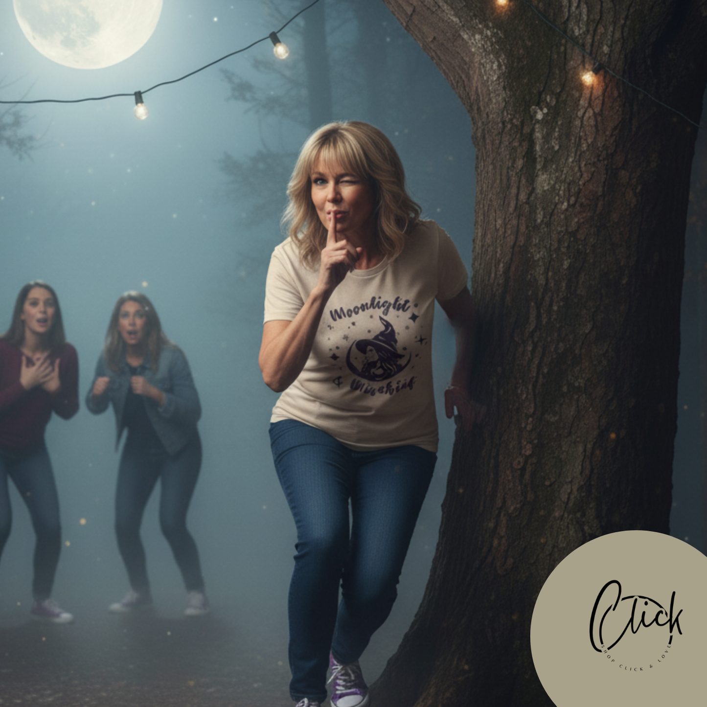 Moonlight & Mischief Witchy Tee - Unisex Short Sleeve Shirt for Halloween, Gifts for Her, Witchy Vibes, Casual Wear, Cozy Style